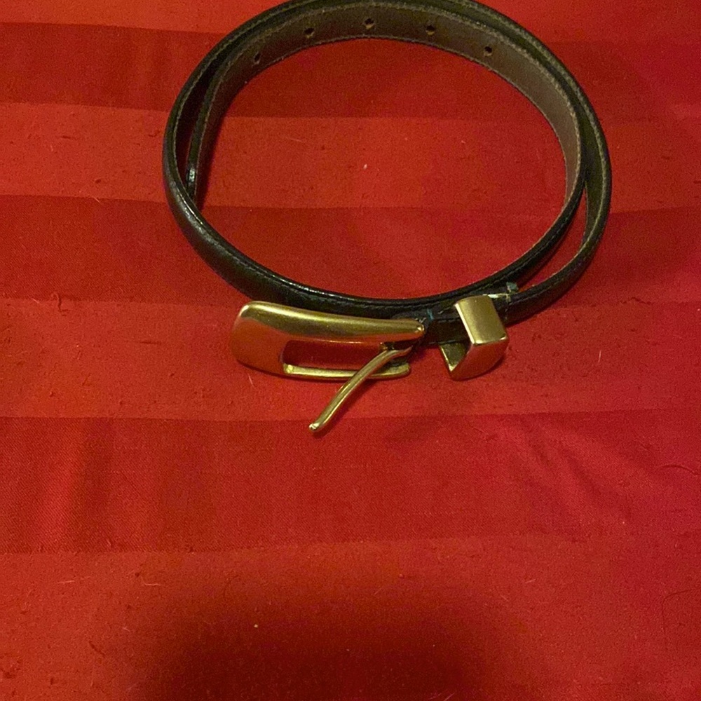 Fossil green leather skinny belt. Sz small. Great condition.